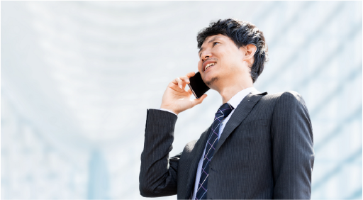 会社番号で発着信、外出先でもOK
